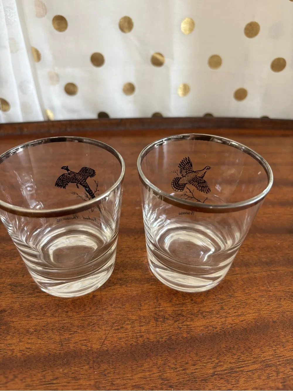 Vintage Federal Glass “Sportsman” Grouse and Pheasant Whiskey Barware Glasses